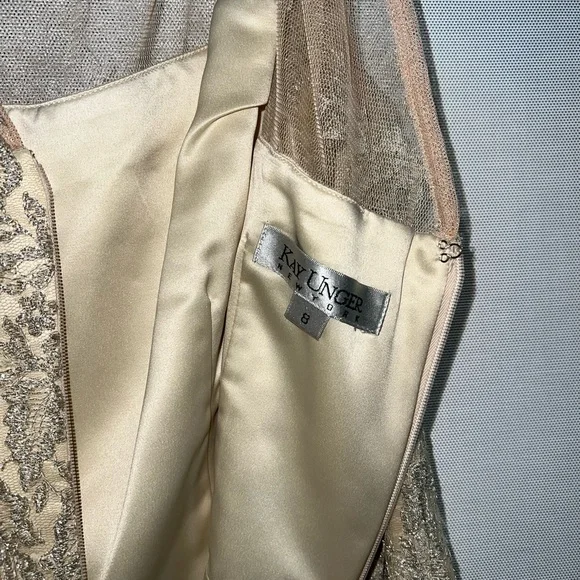 Kay Unger Champagne Lace Dress - Picture 5 of 5